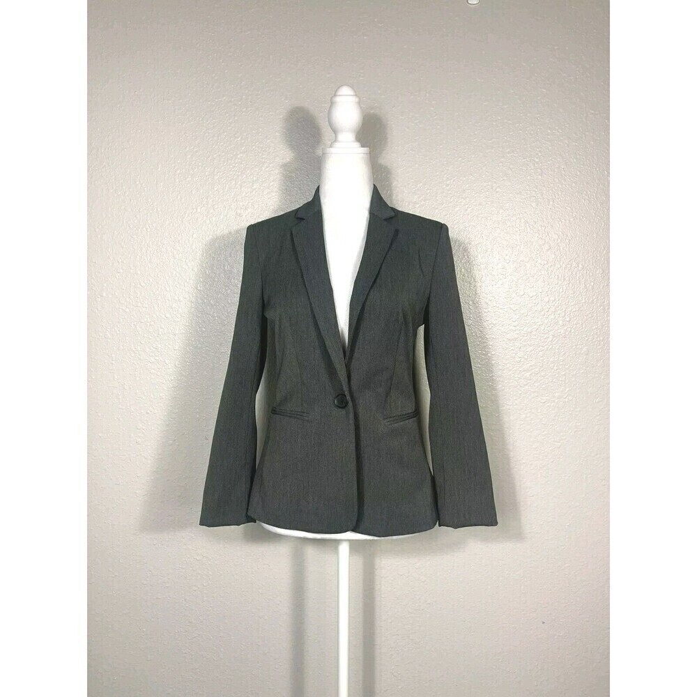 Express Size 2 Blazer One Button Charcoal Gray Sp… - image 1